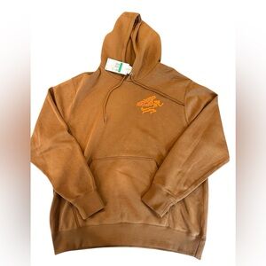 Nike run Men's Brown Hoodie with Orange Graphic